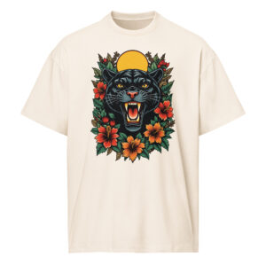 Panther and flowers, tattoo art, Men’s box tee