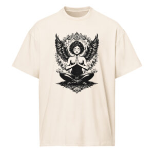 Yoga Angel, tattoo art, Men’s box tee