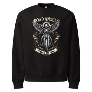 unisex-oversized-heavyweight-sweatshirt-black-front-68dc7d1d612ab.jpg Road Angels, moto, tottoo art, Oversized heavyweight sweatshirt