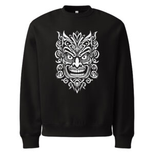 unisex-oversized-heavyweight-sweatshirt-black-front-68dc8adfe2b8a.jpg Polynesian God, tattoo art, Oversized heavyweight sweatshirt