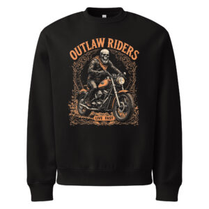 Outlaw Riders, tattoo art, motorcycle, Oversized heavyweight sweatshirt