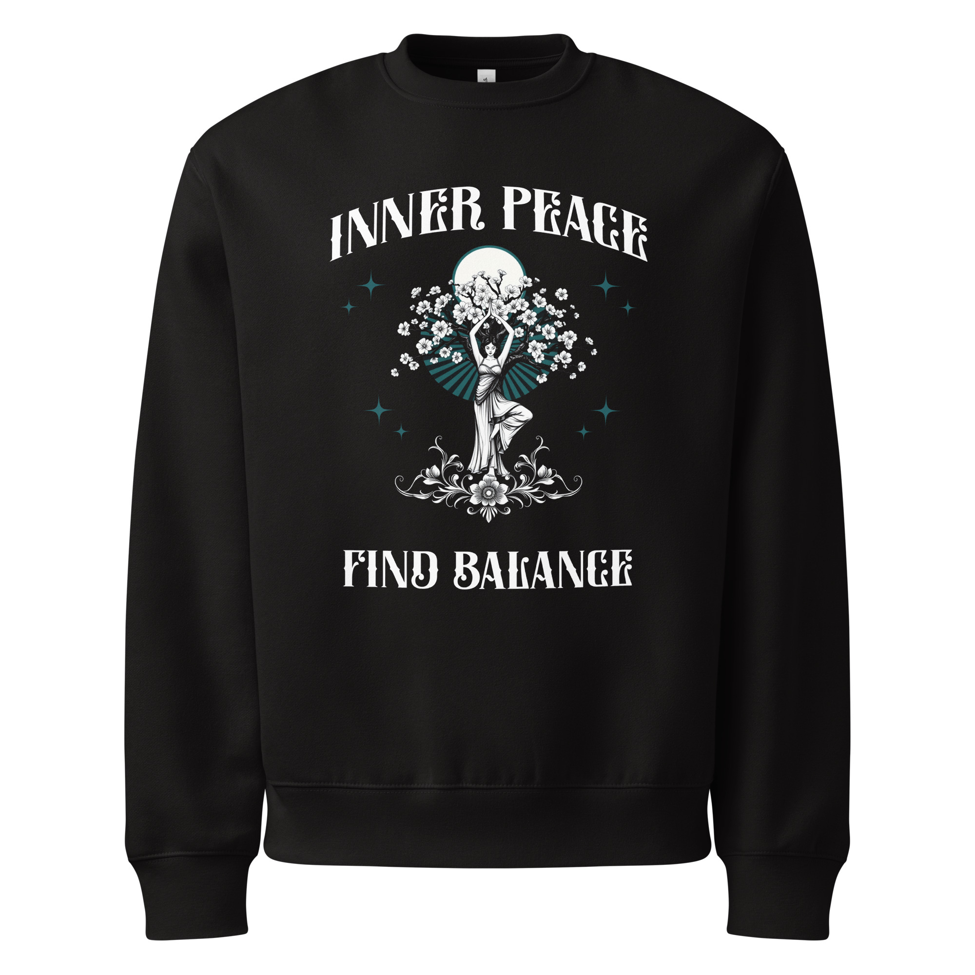 Inner peace – find balance, yoga, Oversized heavyweight sweatshirt