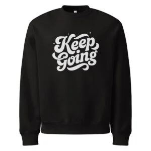 Keep Going, typo logo, Oversized heavyweight sweatshirt