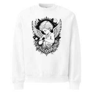 Cherub smartwatch, tattoo art, Oversized heavyweight sweatshirt
