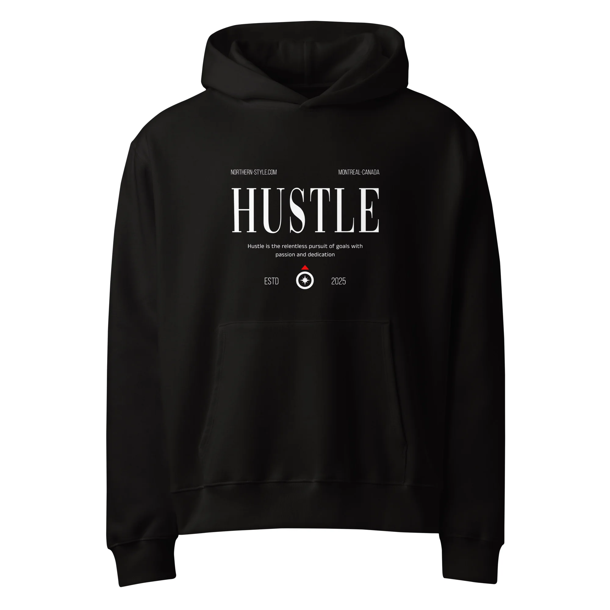 Hustle, streetwear, typo, Oversized heavyweight hoodie