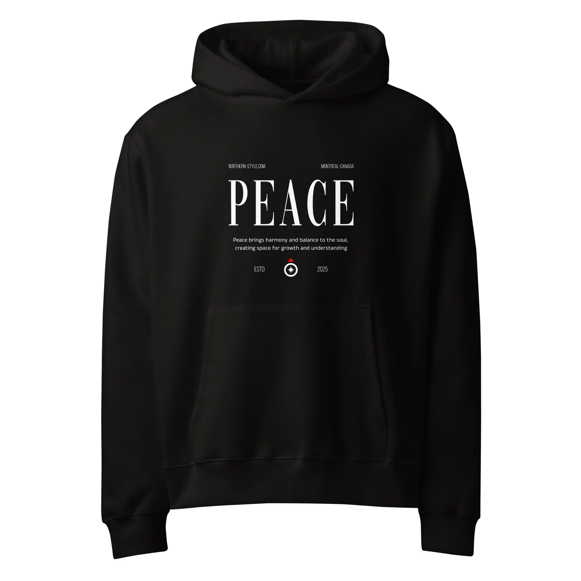 Peace, streetwear, typo, Oversized heavyweight hoodie