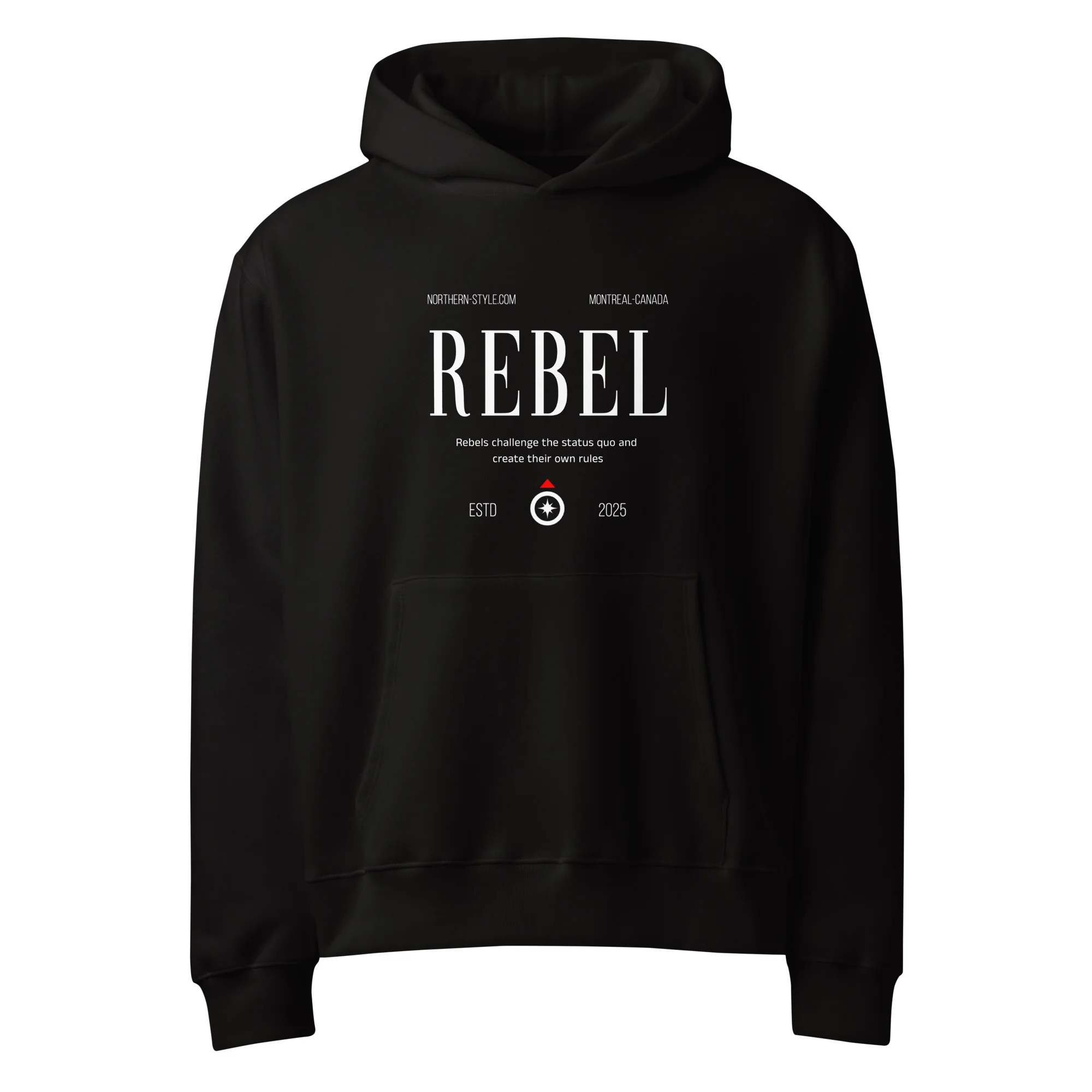 Rebel, streetwear, typo, Oversized heavyweight hoodie