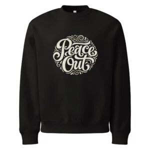 Peace out, typo logo, Oversized heavyweight sweatshirt