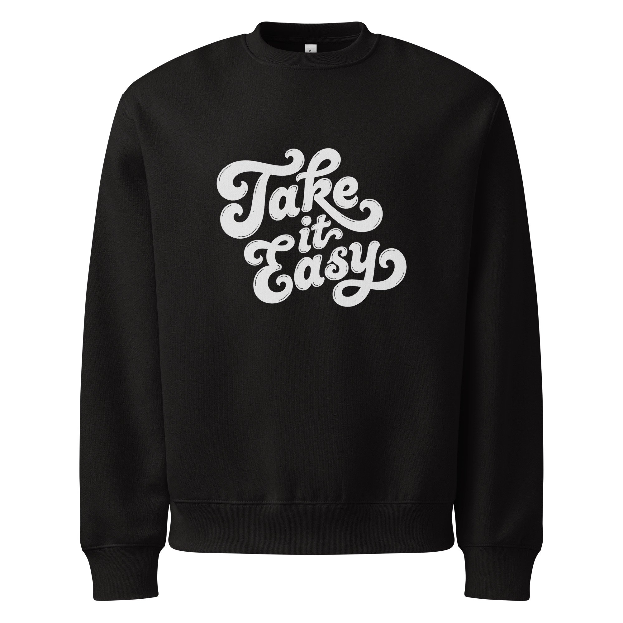 Take  it Easy, typo logo, Oversized heavyweight sweatshirt