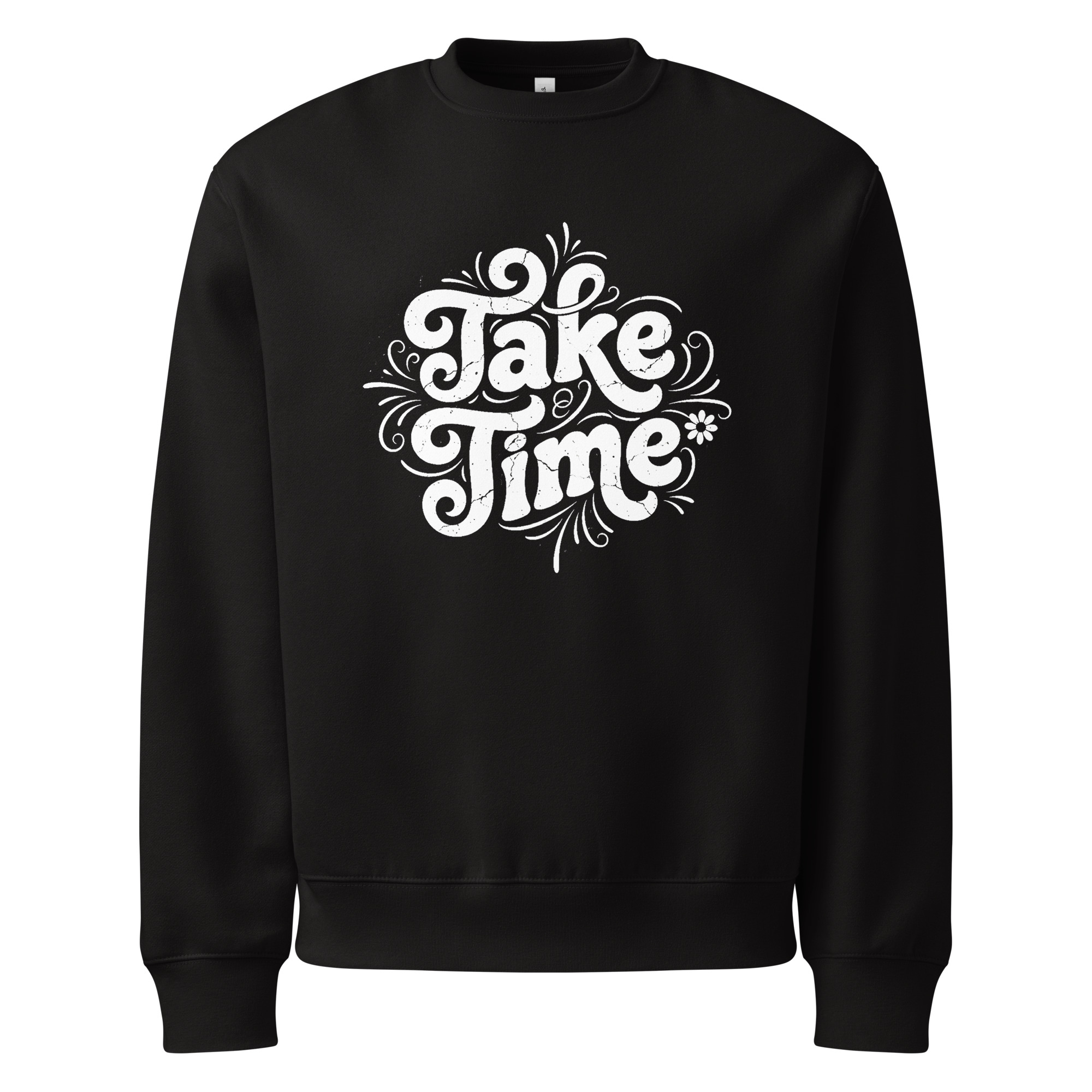 Take time, typo logo, Oversized heavyweight sweatshirt