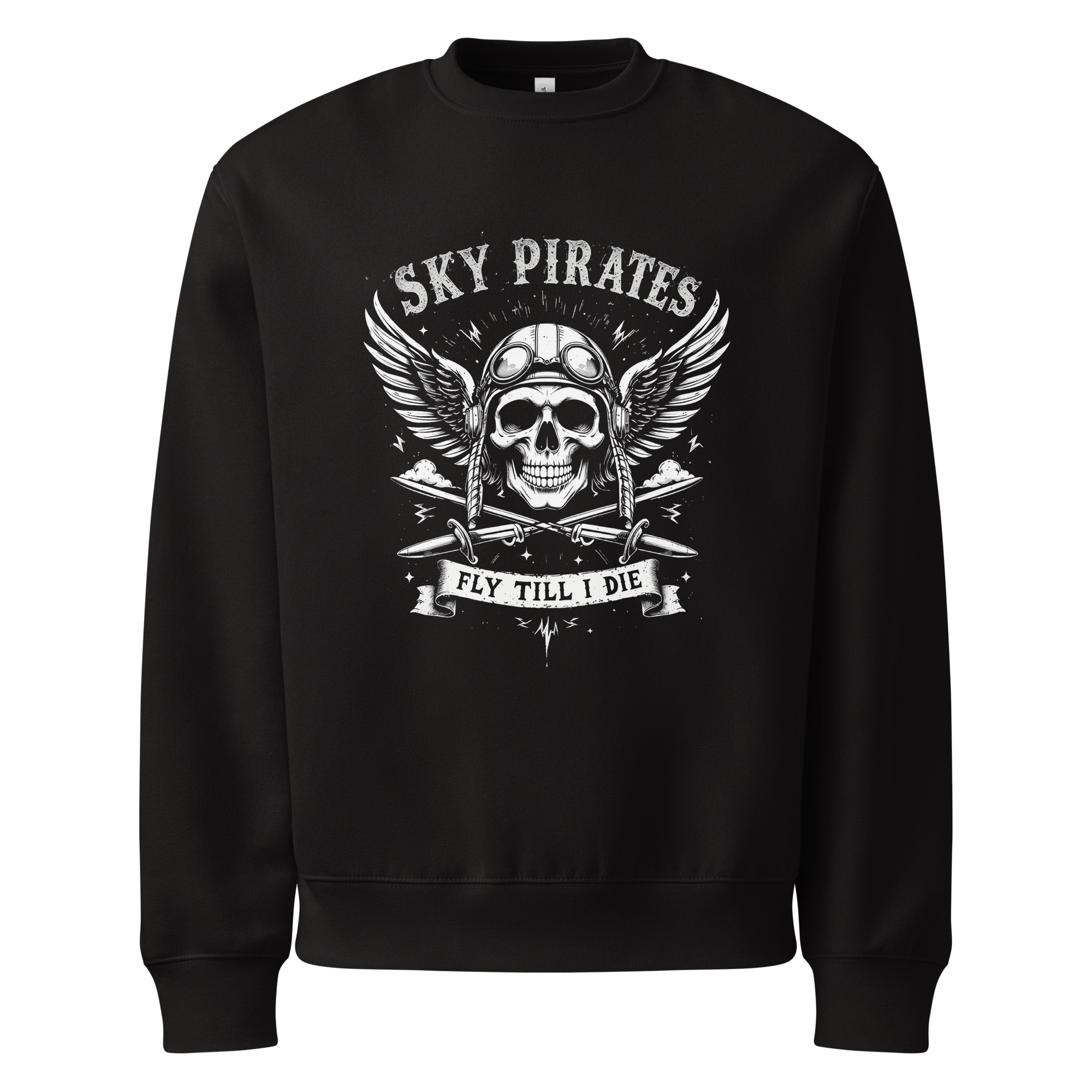 Sky Pirates, tattoo art, fly, Oversized heavyweight sweatshirt