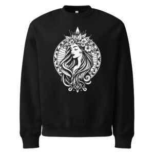 Woman and flowers, Oversized heavyweight sweatshirt