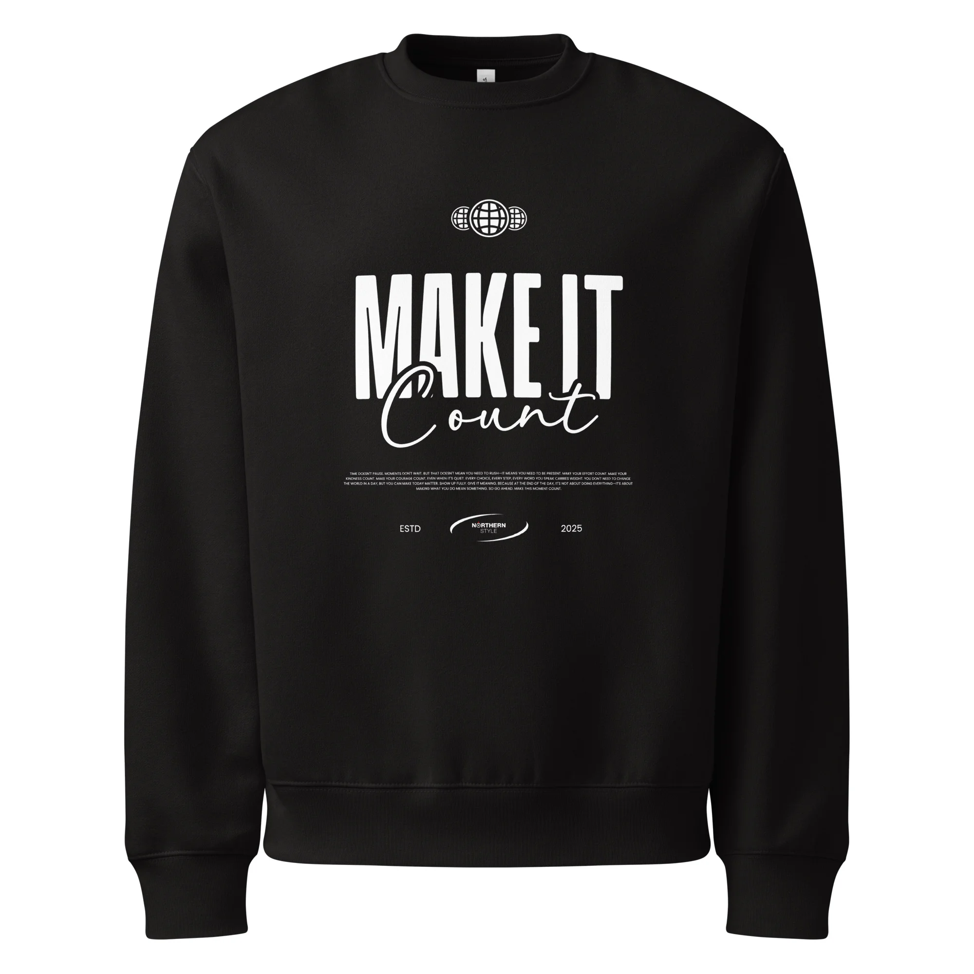 Make it count, typo, streetwear, Oversized heavyweight sweatshirt