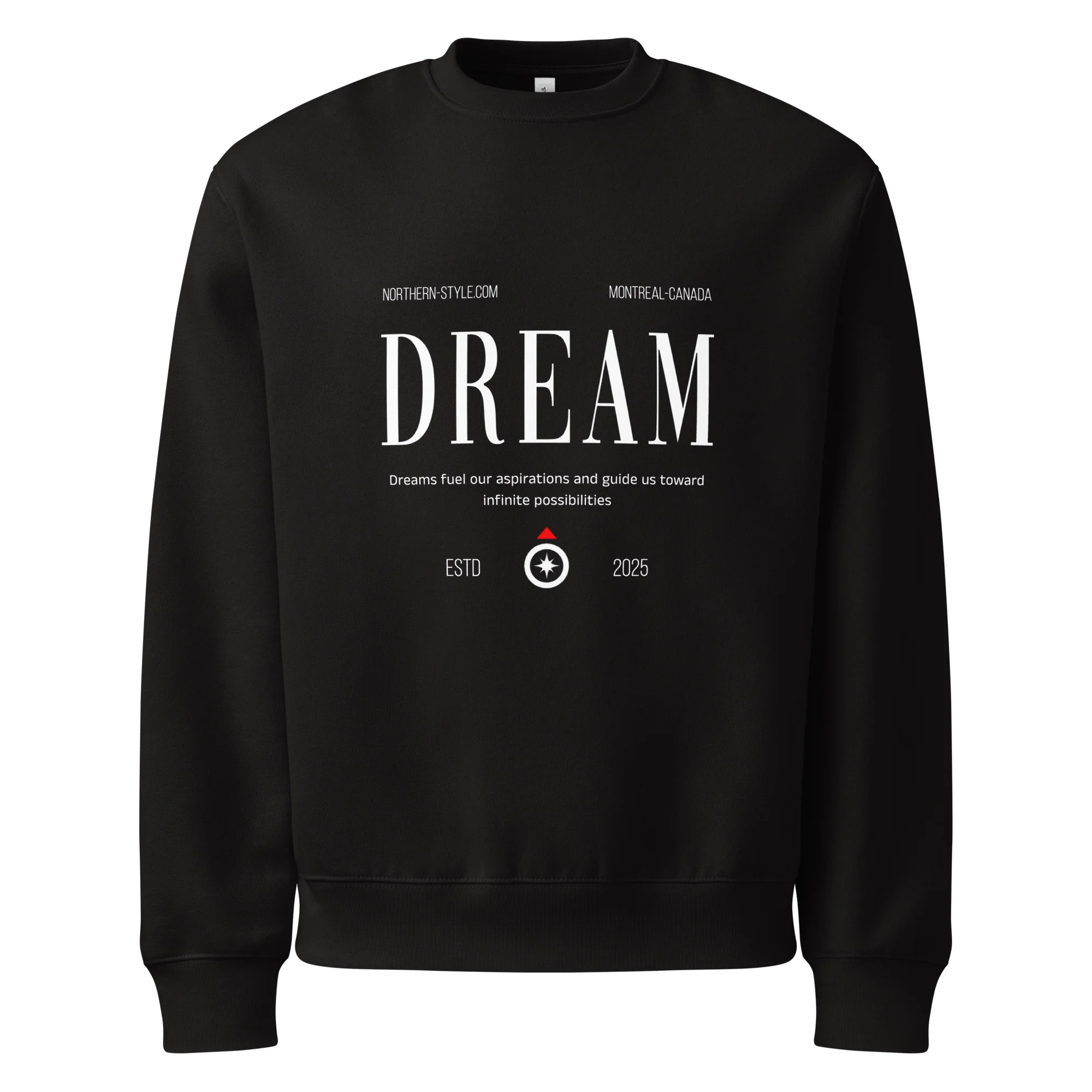 Dream, streetwear, typo, Oversized heavyweight sweatshirt