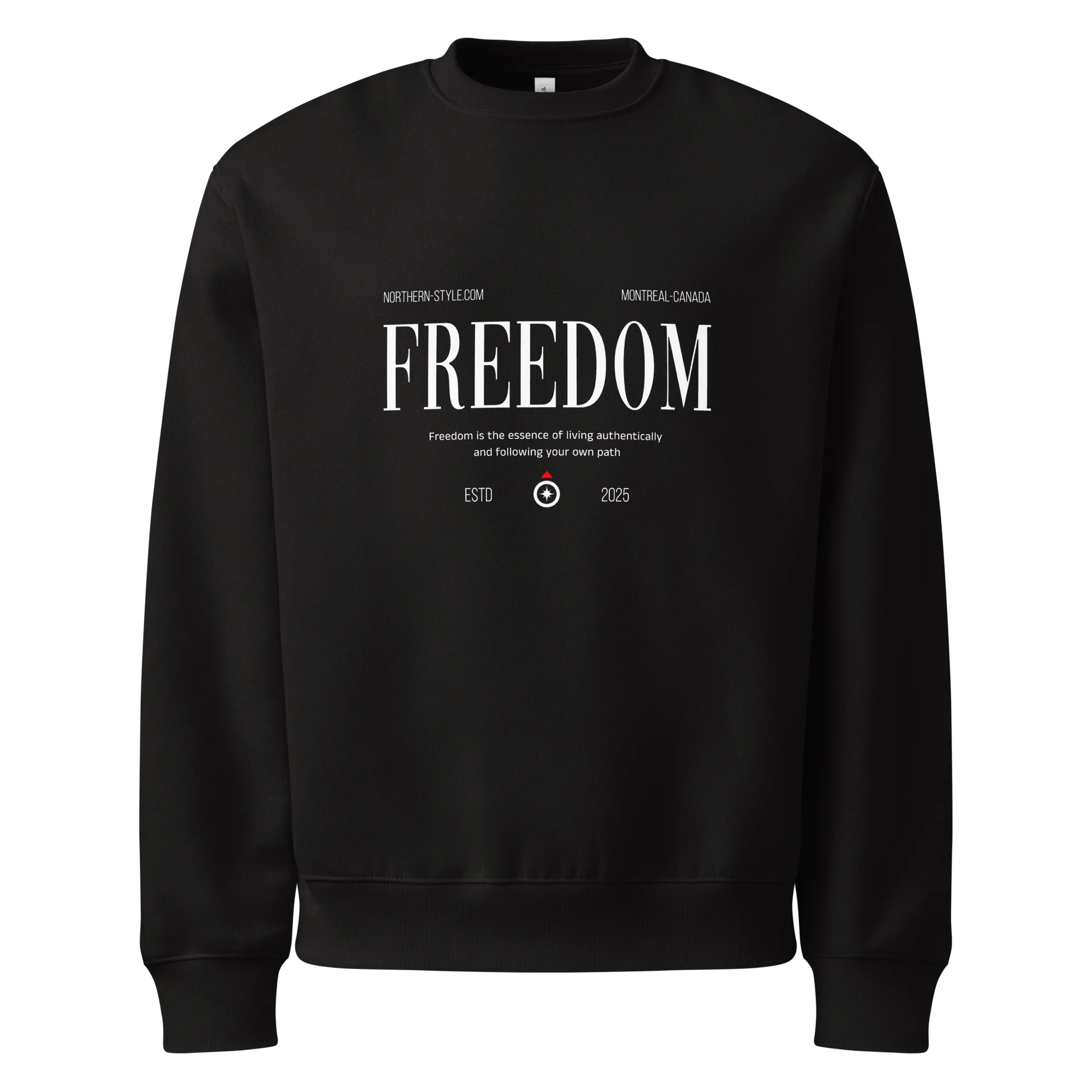 Freedom, streetwear, typo, Oversized heavyweight sweatshirt
