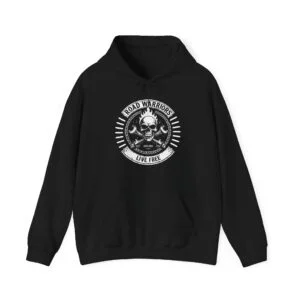 Ghost Skull Crest Hoodie Road Warriors — Subtle White-on-White Skull Emblem Pullover