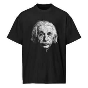 Einstein, portrait, typo, Men’s box tee