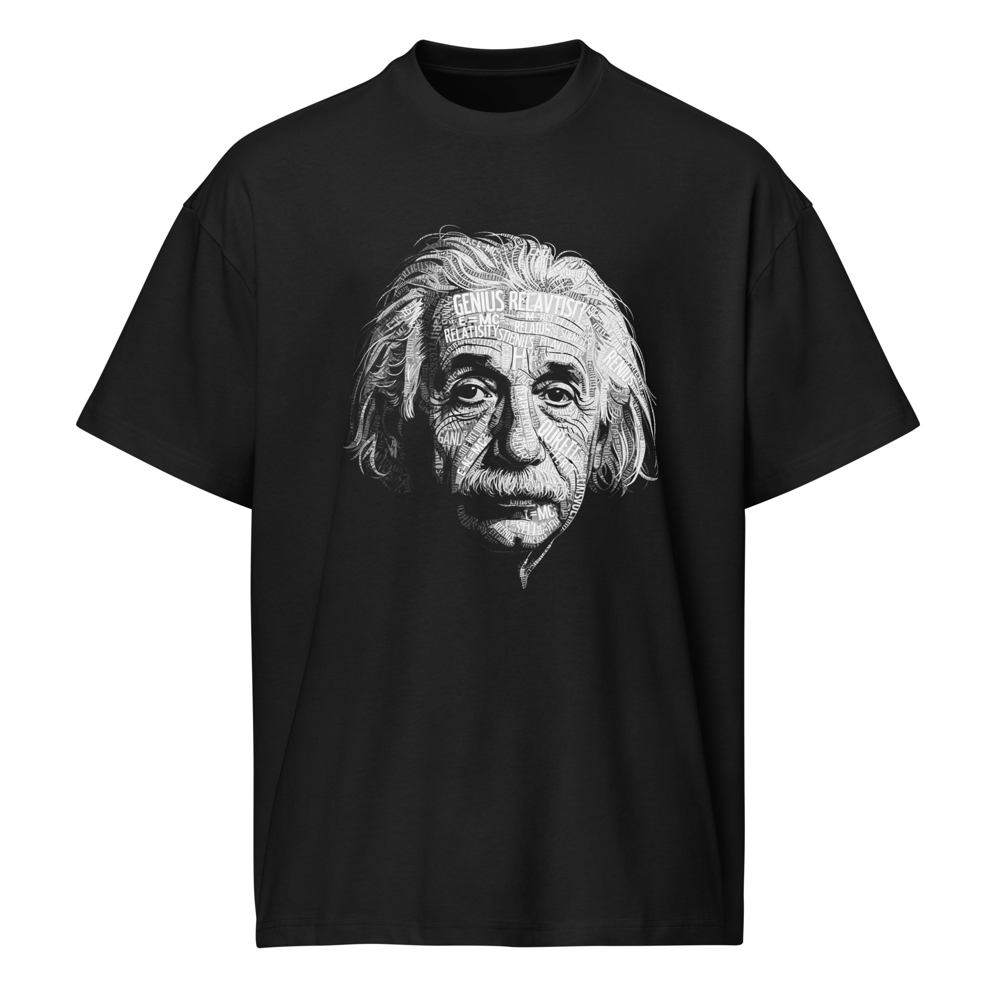 Einstein, portrait, typo, Men’s box tee