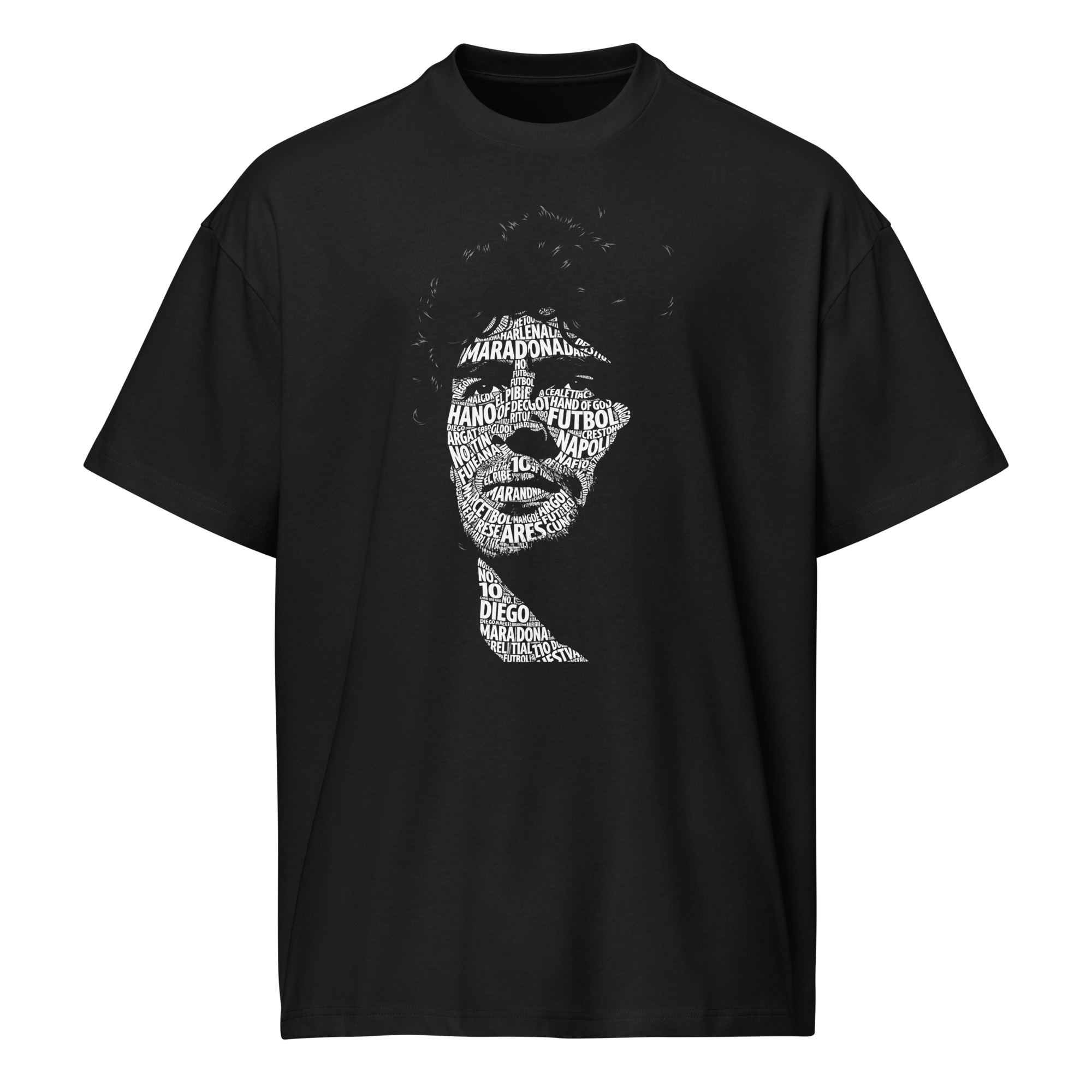 Maradona, portrait, typo, Men’s box tee
