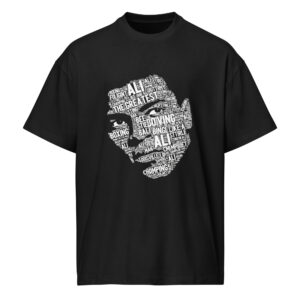 Ali, portrait, typo, Men’s box tee