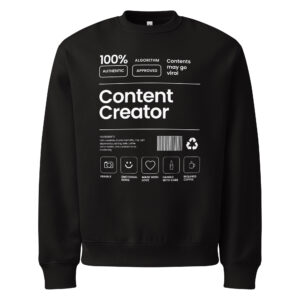 Content Creator, typo, label, Oversized heavyweight sweatshirt