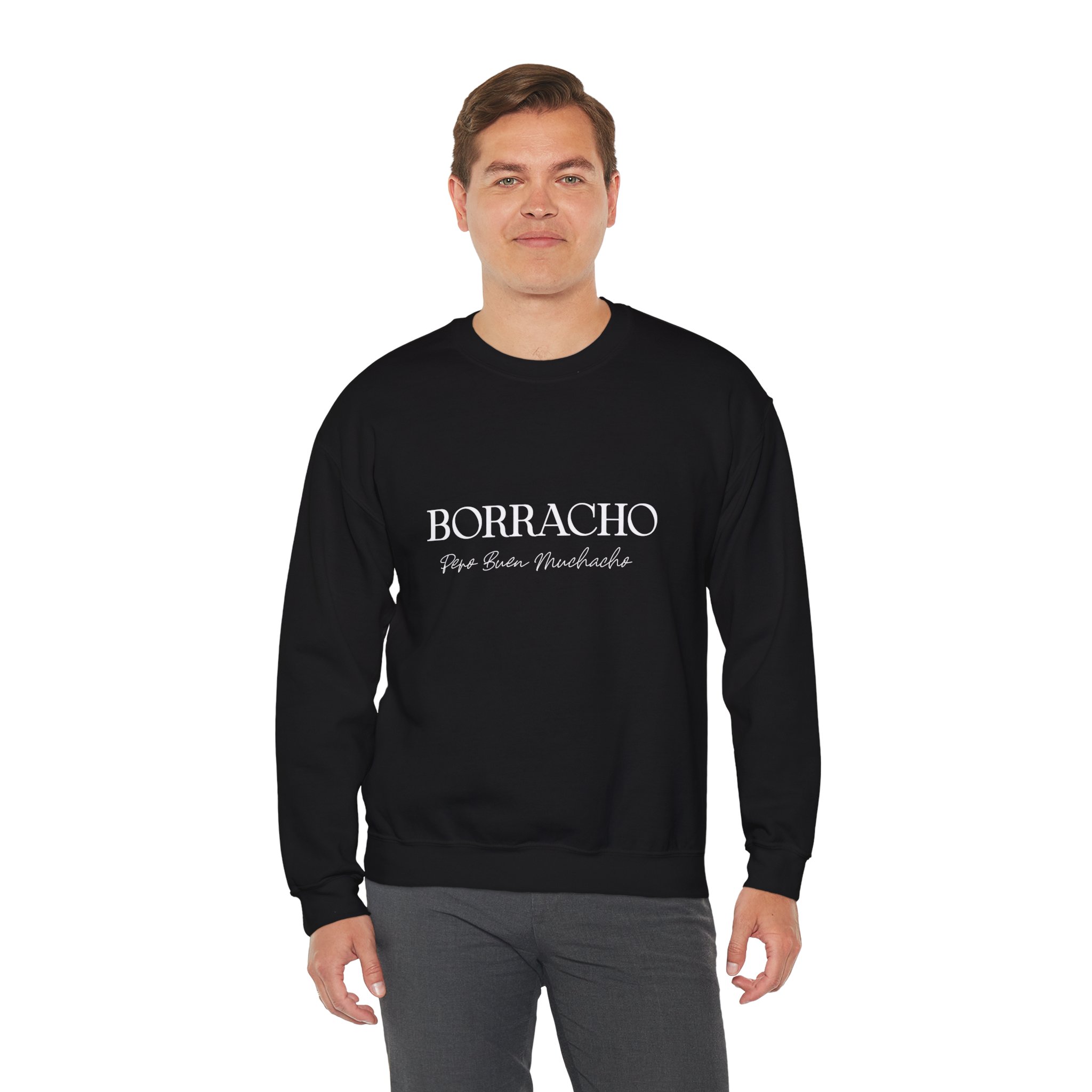 Borracho Crewneck Sweatshirt — Funny Spanish 'Borracho Pero Bonito' Drinking Tee, funny - Image 4