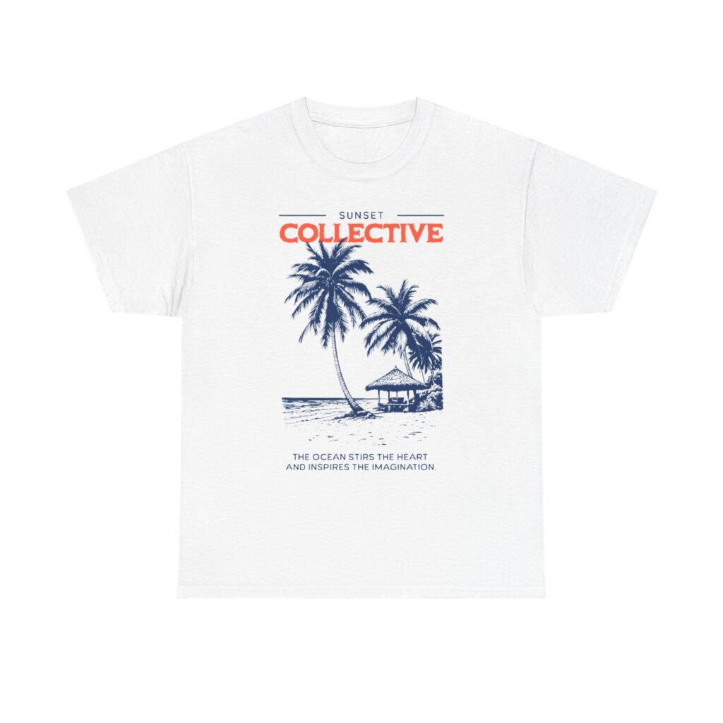 Sunset Collective Palm Beach T-Shirt — Tropical Vintage Surf Tee
