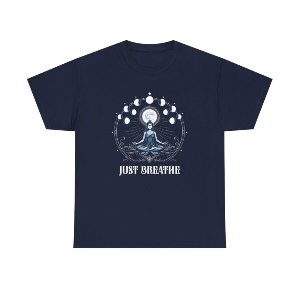 Meditation Tee — 'Just Breathe' Lunar Yoga T-Shirt