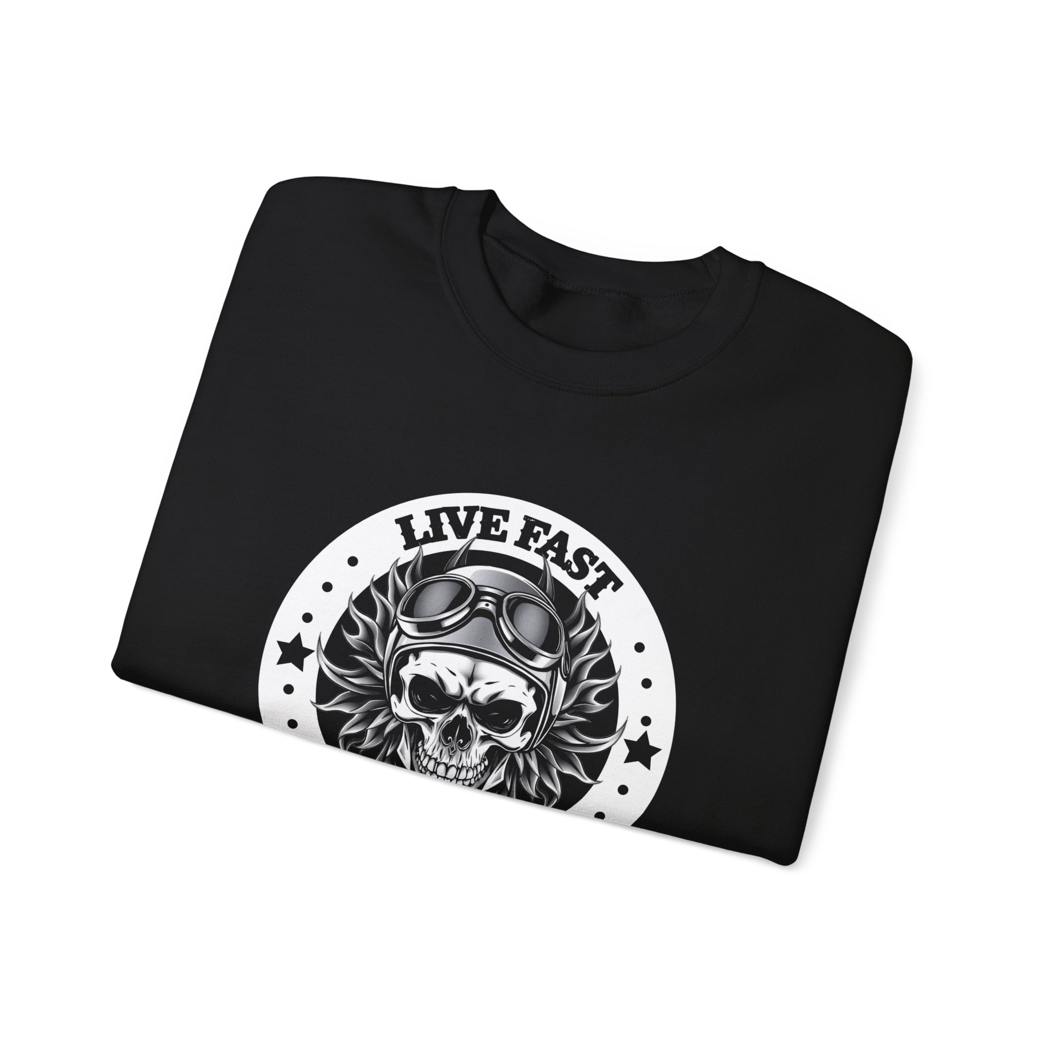 Skull 'Live Fast, Die Last' Crewneck Sweatshirt - Image 3