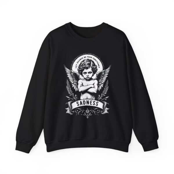 Sadness Angel Crewneck Sweatshirt – Gothic Cherub Graphic Pullover
