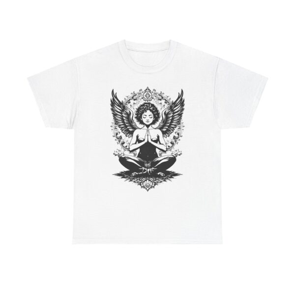 Meditative Angel Tee — Winged Buddha Yoga Graphic T-Shirt
