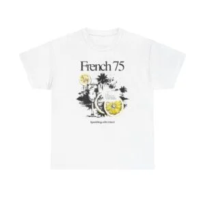 French 75 Cocktail T-Shirt — Vintage Citrus Gin Cocktail Tee