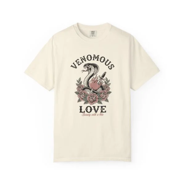 Venomous Love Snake Graphic T-Shirt, tattoo art
