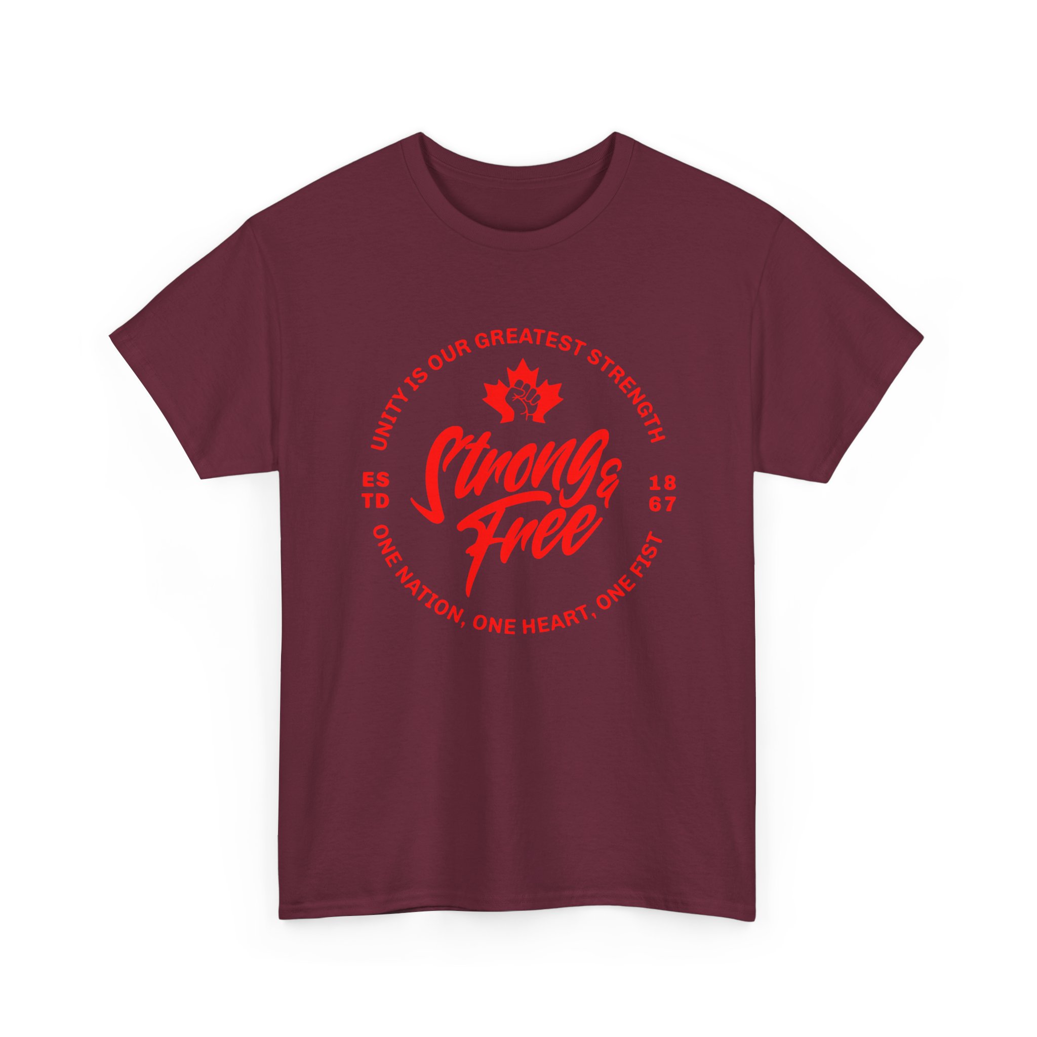 Strong & Free Canada T-Shirt — Patriotic Maple Leaf Graphic Tee - Image 9