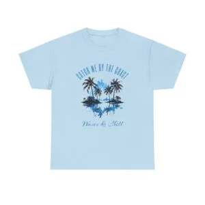 Beach Vibes T-Shirt – "Waves & Chill" Palm Tree Sunset Tee