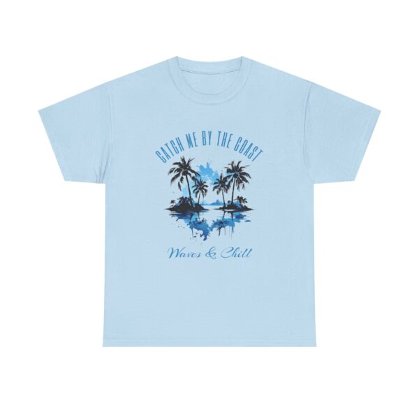 Beach Vibes T-Shirt – "Waves & Chill" Palm Tree Sunset Tee