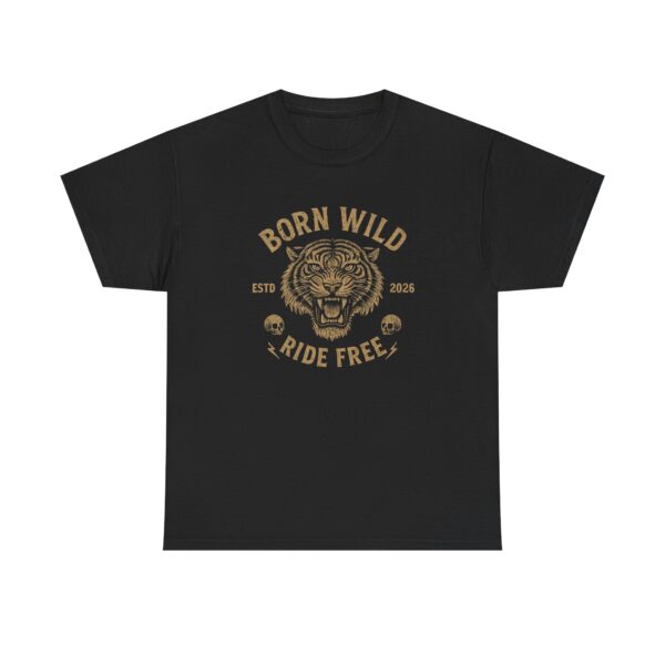 Born Wild Ride Free Tiger Tee - Vintage Biker Graphic T-Shirt