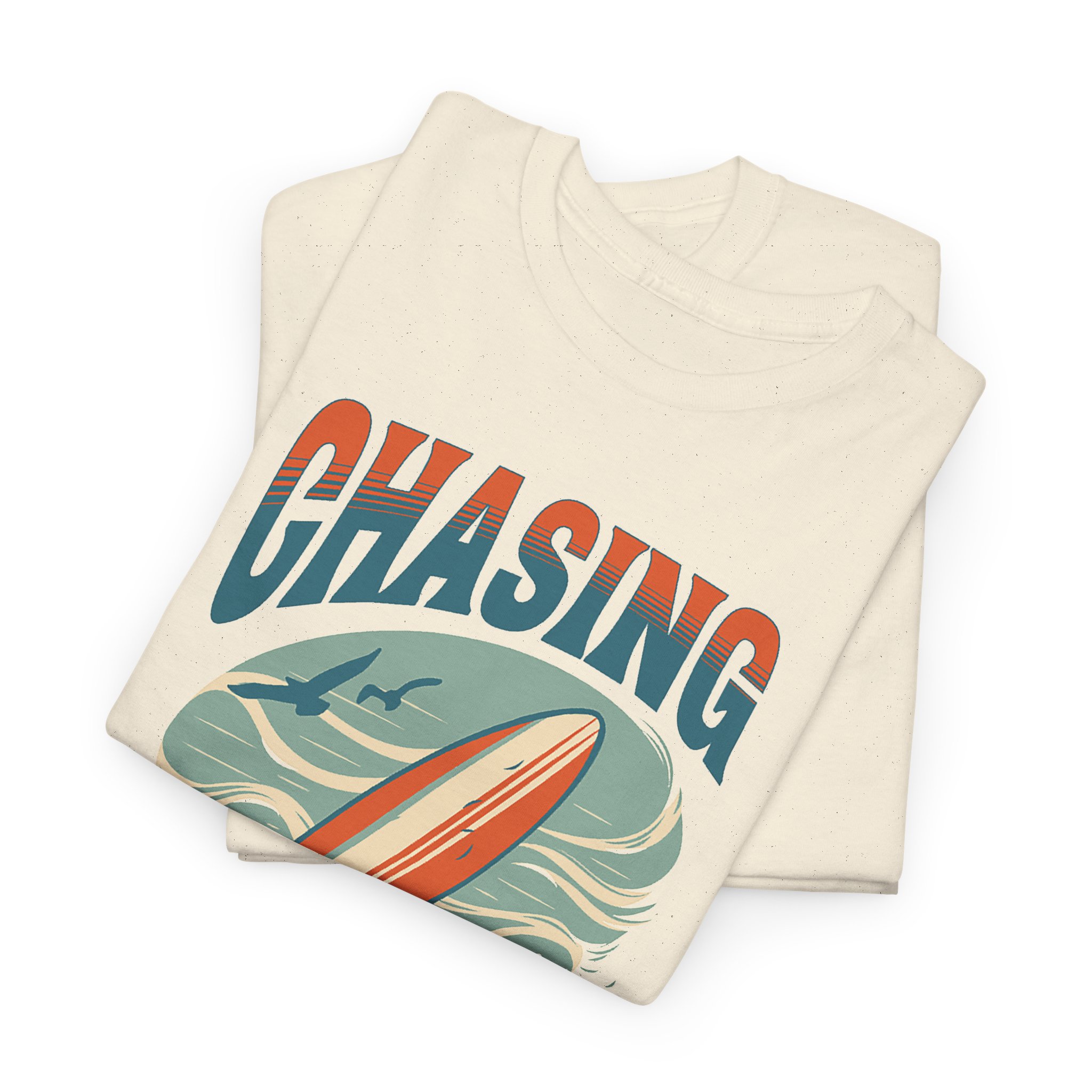 Chasing Sunsets Surf Tee — Vintage Beach Surfboard Graphic T-Shirt - Image 5