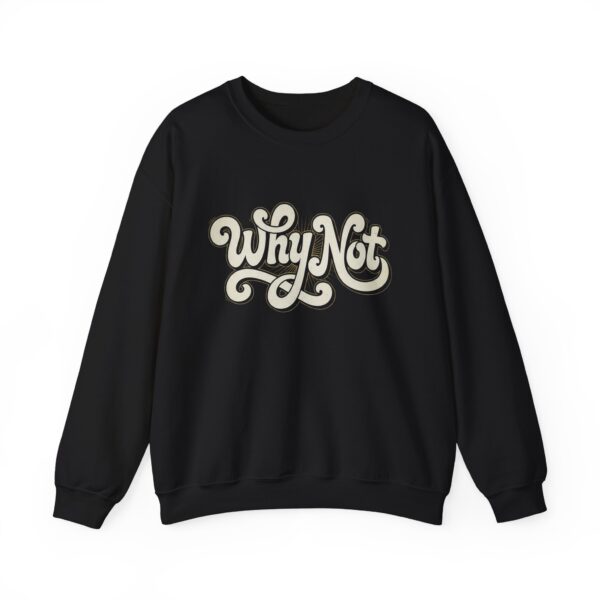 Why Not Crewneck Sweatshirt — Retro Script Motivational Pullover