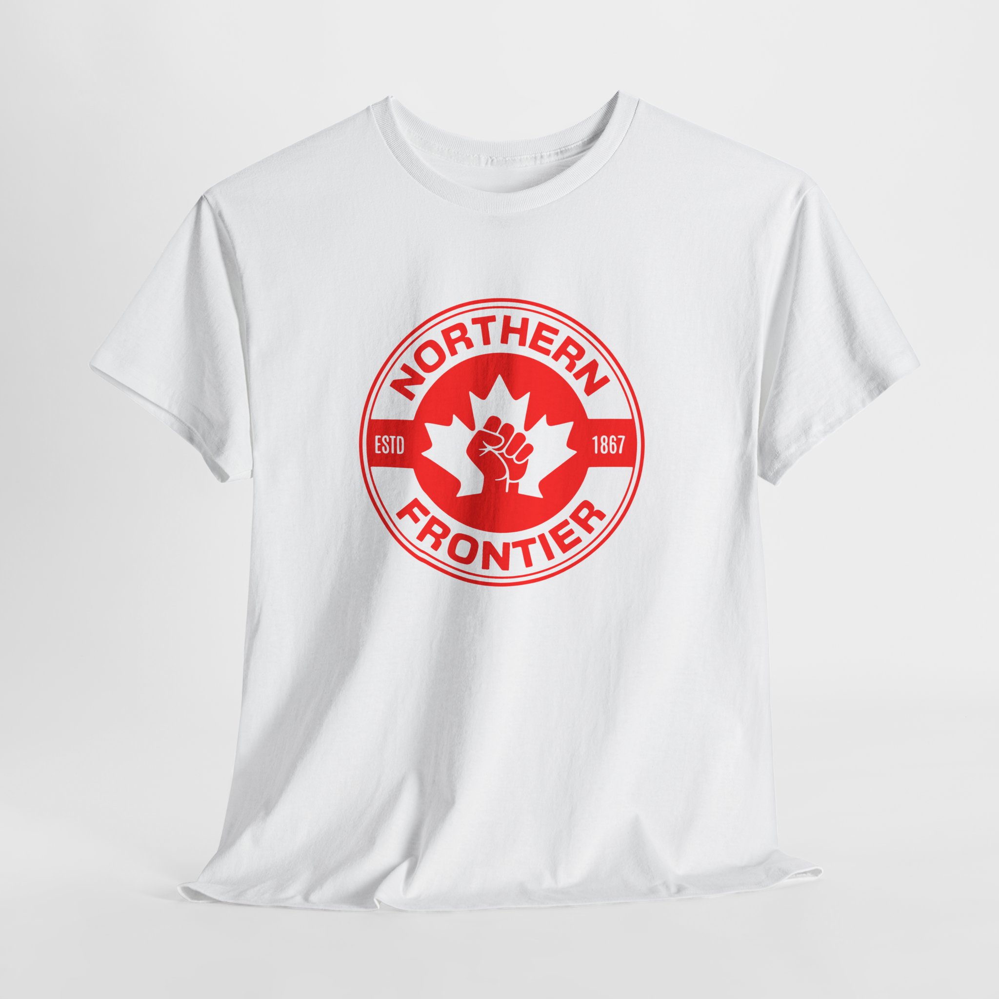 Northern Frontier Logo T-Shirt — Retro Canadian Maple Emblem - Image 6