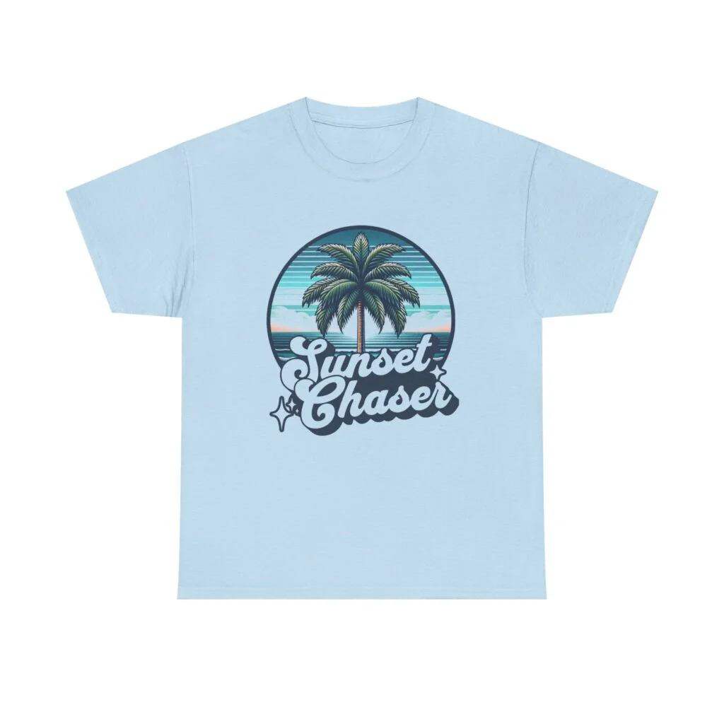 Sunset Chaser Tee — Retro Palm Tree Beach T-Shirt