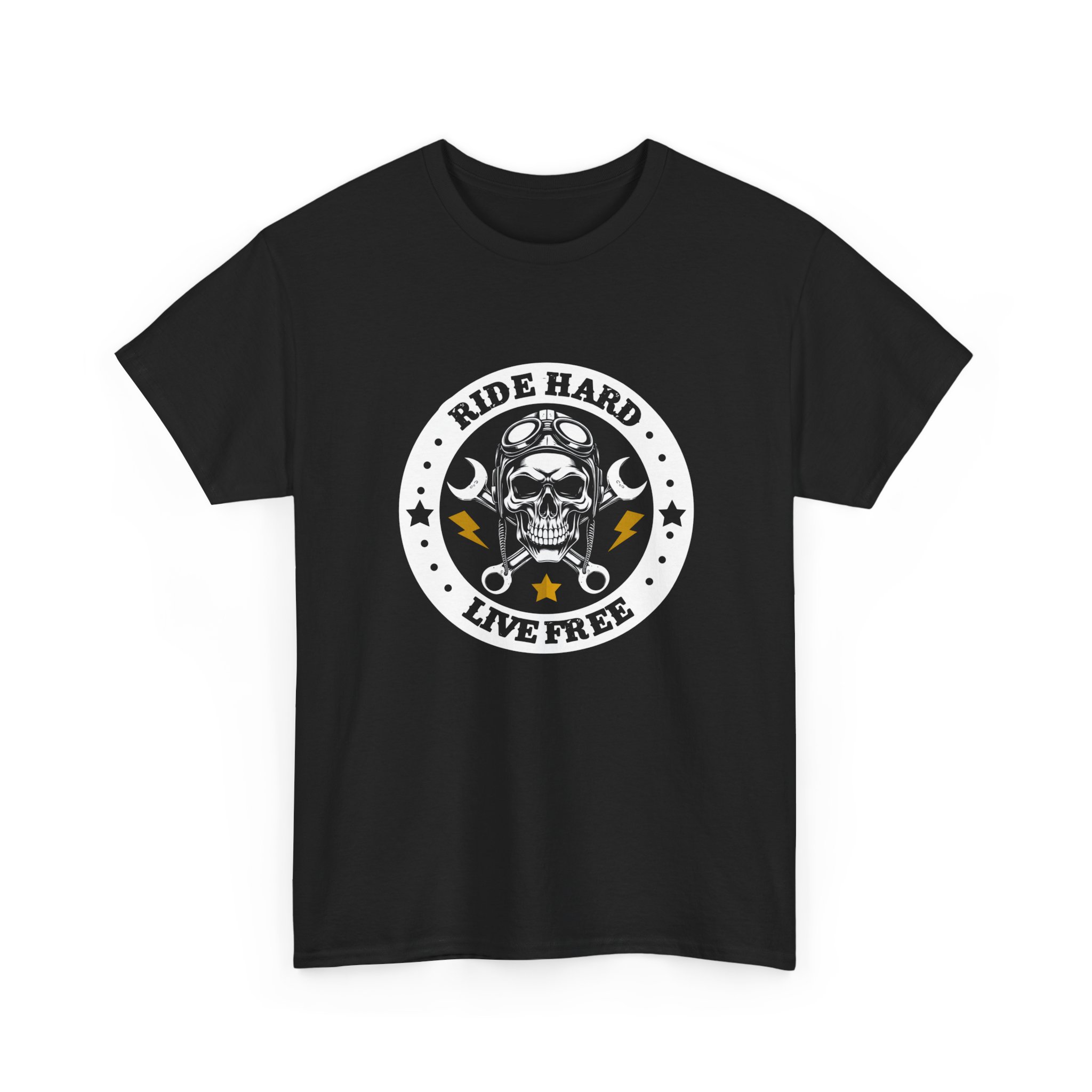 Ride Hard Live Free Skull Motorcycle T-Shirt - Image 3