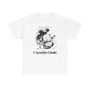Cucumber Gimlet Graphic Tee - Vintage Cocktail Illustration Shirt