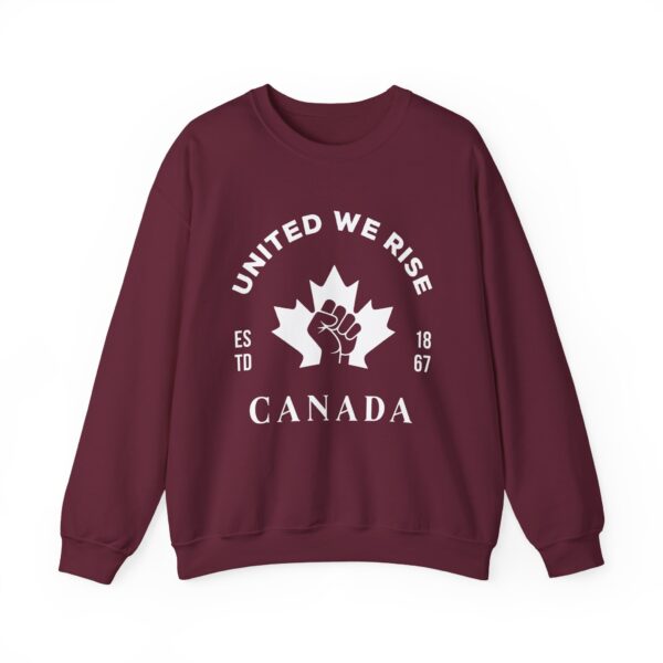 Canada United We Rise Sweatshirt — Canadian Maple Fist Crewneck