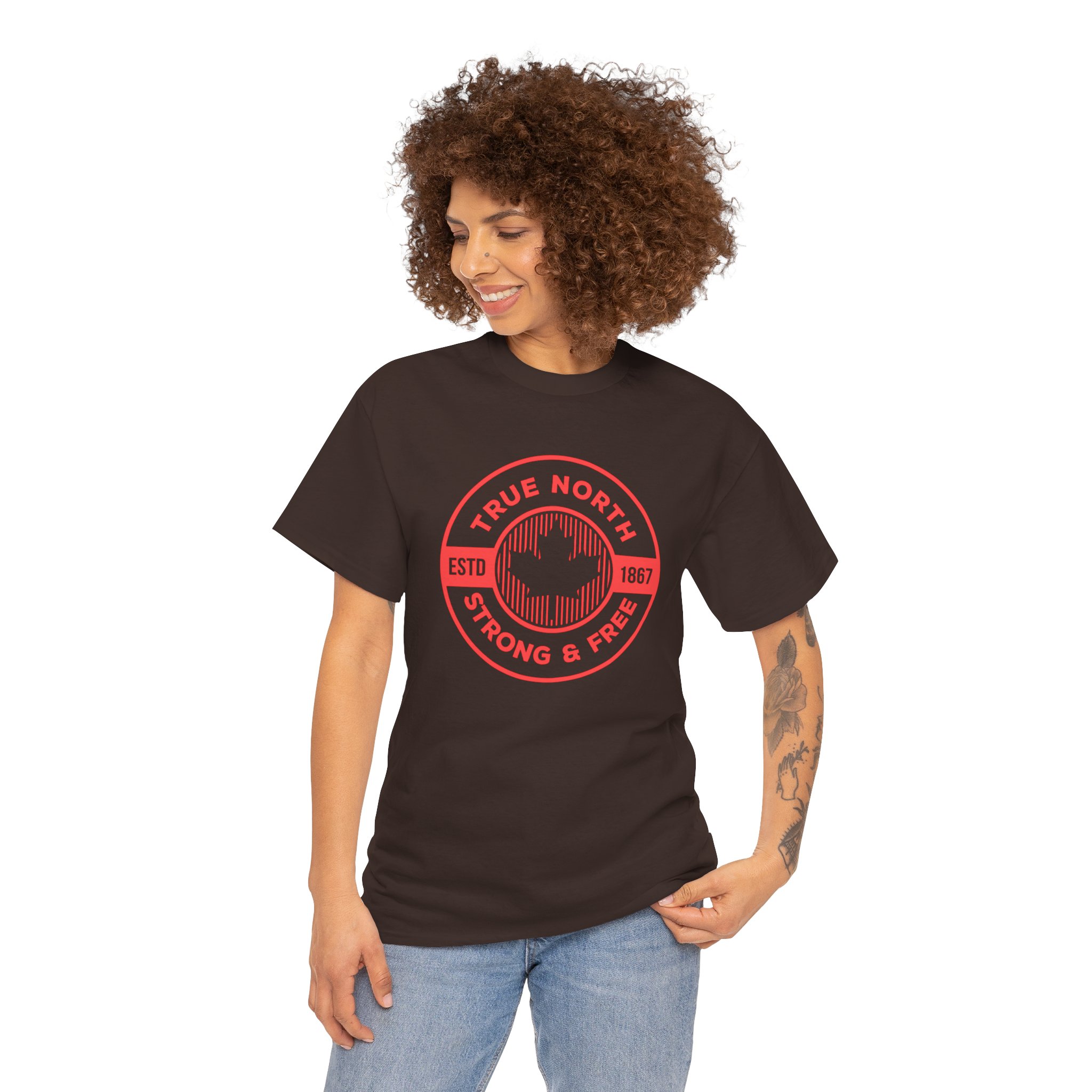 True North "Strong & Free" T-Shirt — Canadian Maple Emblem Tee - Image 6