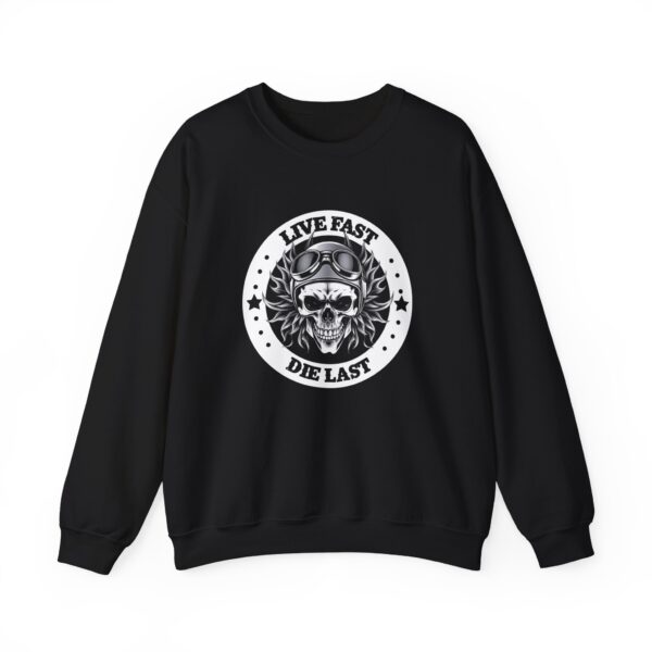 Skull 'Live Fast, Die Last' Crewneck Sweatshirt