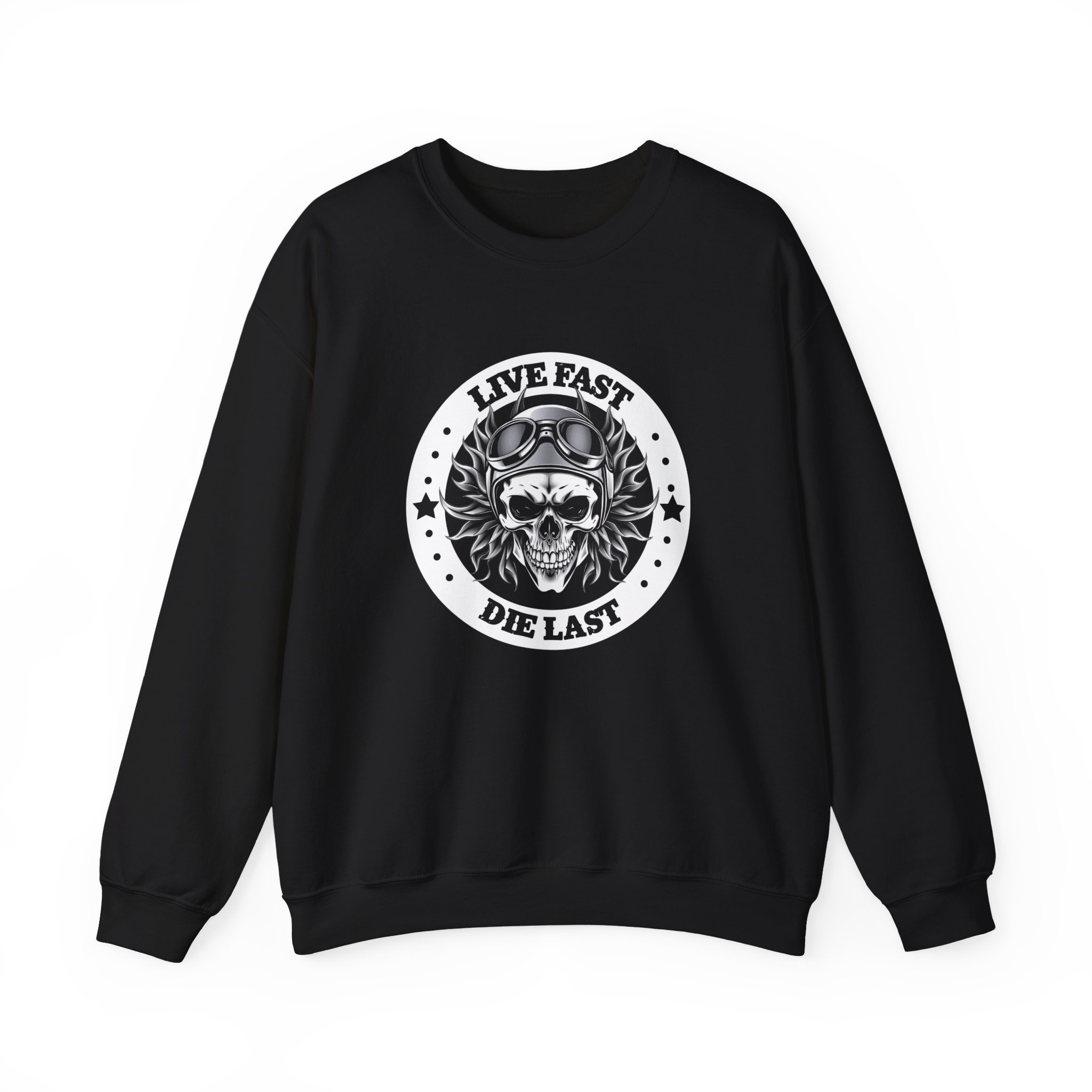 Skull 'Live Fast, Die Last' Crewneck Sweatshirt