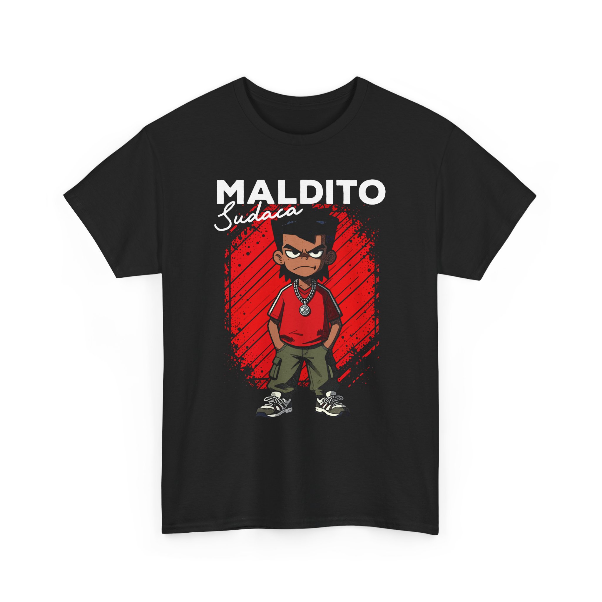Maldito Sudaca Graphic Tee — Latino Pride Cartoon Streetwear T-Shirt - Image 3