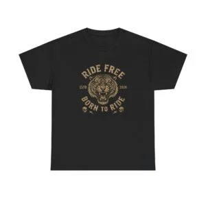 Ride Free "Born to Ride" Tee — Vintage Tiger Motorcycle T-Shirt