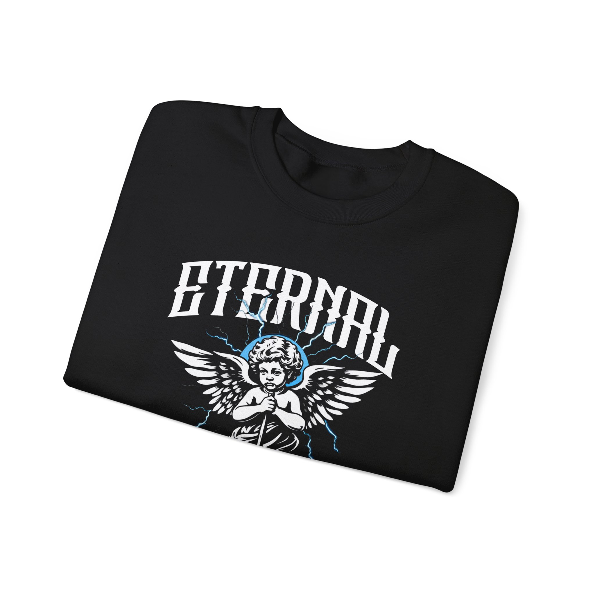 Eternal Faith Crewneck Sweatshirt — Angel Graphic Christian Vintage Style - Image 3